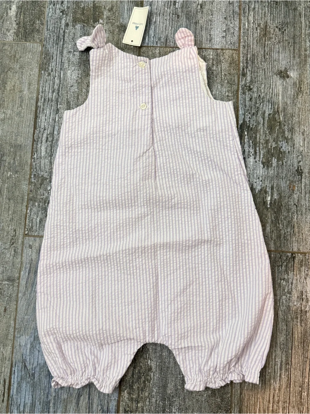 GAP lavender and White Striped Baby Romper